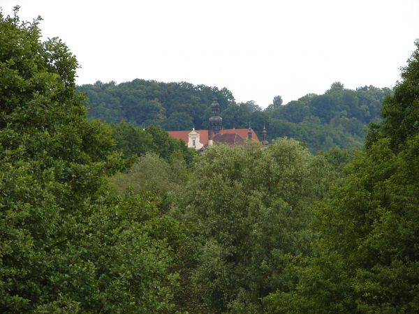 Widok z mostu kolejowego w Koronowie