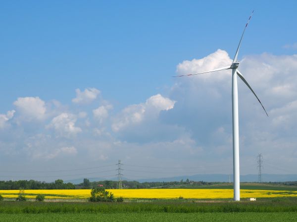 turbina wiatrakowa - pod każdą taką jest 300 ton żelbetu, tu od strony kapsuły, każde śmigło waży około 10 ton.
