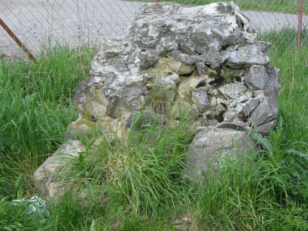 głaz - do niedawna - z tablicą poświęconą powieściopisarzowi Zygmuntowi Kaczkowskiemu, właścicielowi wioski w poł. XIX wieku, "Mąż szalony", "Olbrachtowi rycerz