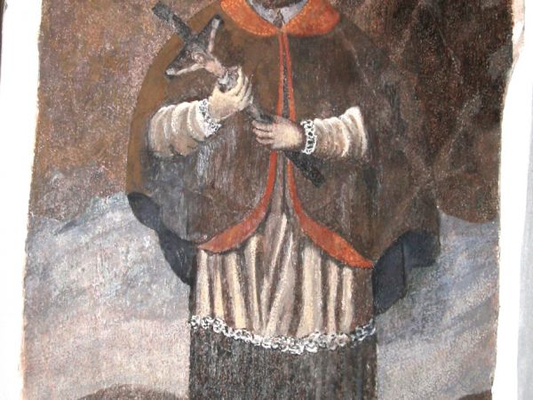 Fresk przedstawiający Św. Jana Nepomucena.