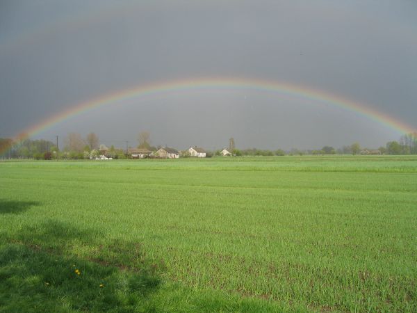 Tęcza nad północną częścią wsi -ujęcie spod mojego domu