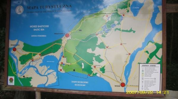 Mapa Wolińskiego Parku Narodowego