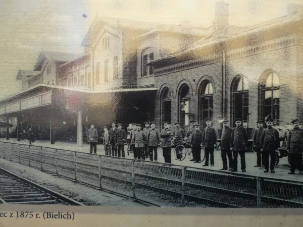 Dawny dworzec PKP zdjęcie z pocztówki.