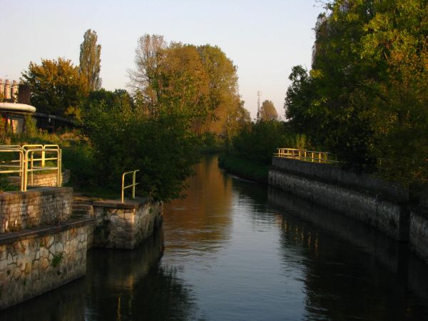 Przemsza na granicy  miast Będzin-Sosnowiec