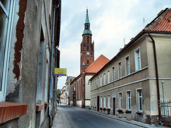 Ulica Tczewska i kościół św. Katarzyny