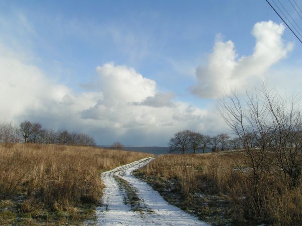 Zejście na plażę za Puckim parkiem nad zatoką