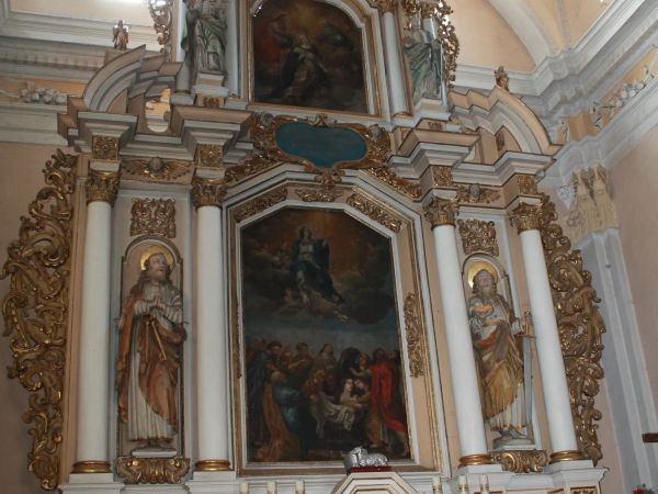 Łopienno,kościól -ołtarz główny [altare].