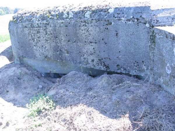 Schron nr 4. Tradytor dwustronny. Zasypana zachodnia strzelnica schronu.