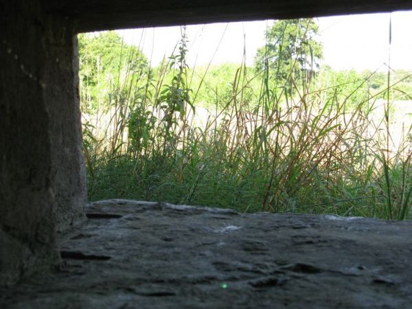 Widok z wnętrza schronu nr 2 Armii "Pomorze" na przedpole...