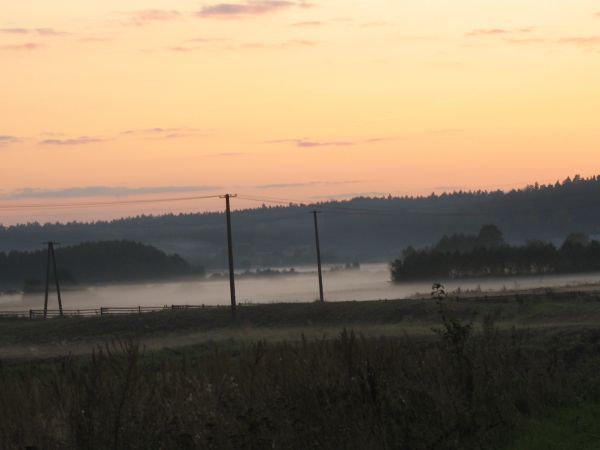 Wierzchlesie - mgły nad łąkami