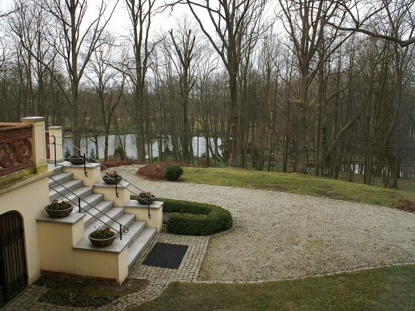 Widok na park z pałacu