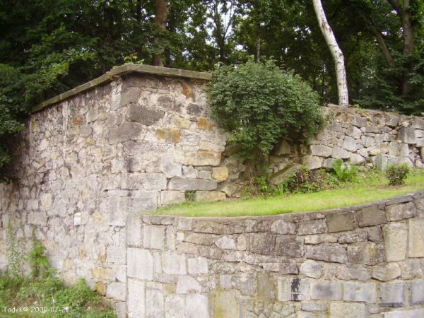 Idąc ulicą Ptasią - mur który kiedyś okalał "stary" ewangelicki cmentarz.