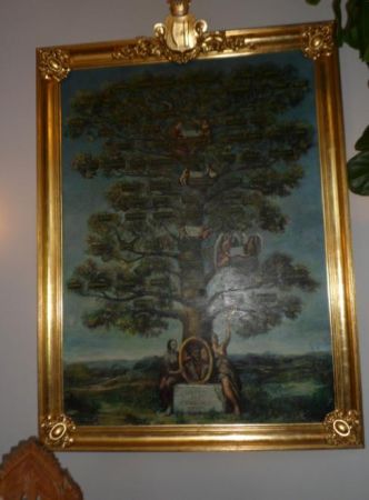 obraz przedstawia drzewo genealogiczne Reyów, warto też poznać dzieje hrabiego Kajetana Reya i historię o pojedynku z Wincentym Krasińskim - ojcem Zygmunta Kras