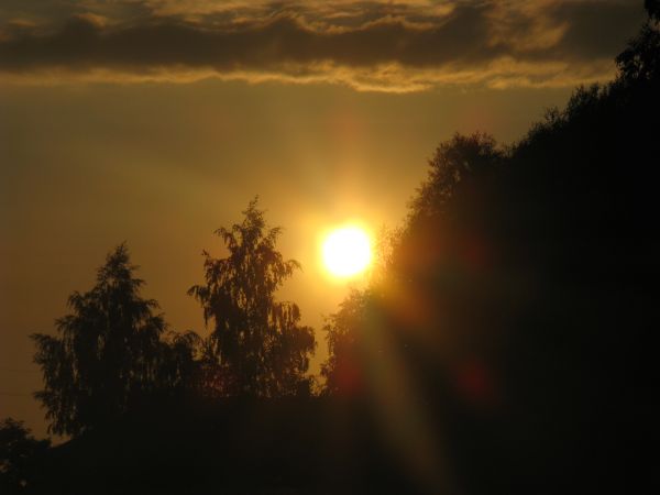 Łopienno, zachód słońca.