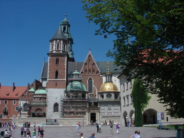 Wawel. Kaplica Zygmuntowska i Kaplica Wazów w remoncie.