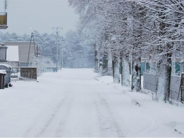 Ulica Lipowa zimą