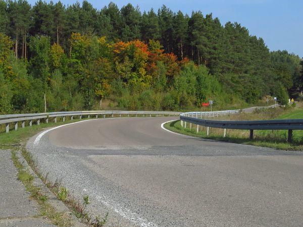 Łuk na drodze do Borzechowa z Osowa Leśnego za mostem nad Wdą