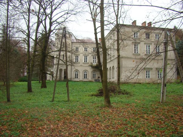 poza aleją parkową - jakby mniej reprezentacyjnie ale i koniecznie, bo do zaplecza kuchennego, spiżarni, składów wina itp. - do pałacu wjechać było można inną b