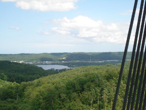 Jezioro Żarnowieckie. Widok z wieży widokowej.