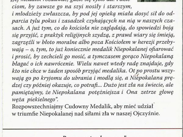 ze zbiorów prywatnych: z materiałów kościelnych, sławiących św. ojca Kolbego.