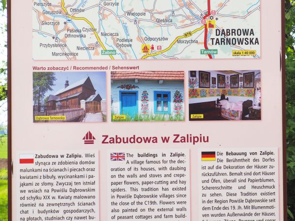 plansza z projektu promocji folkloru Zalipia i okolic.