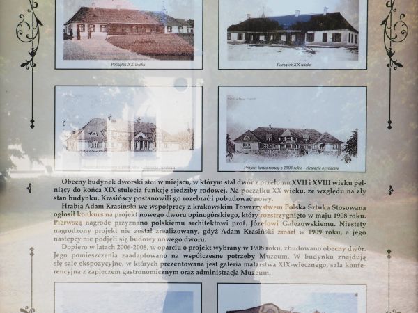 plansza - kompendium wiedzy dotyczącej dziejów dworu, polecam pełną lekturę - wiele wyjaśnia, gratulujemy dążeń do wzniesienia tego obiektu i realizacji.