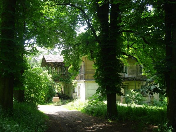 Calkowicie zdewastowana wspaniala willa  zasluzonego dla Naleczowa dr Gorskiego.