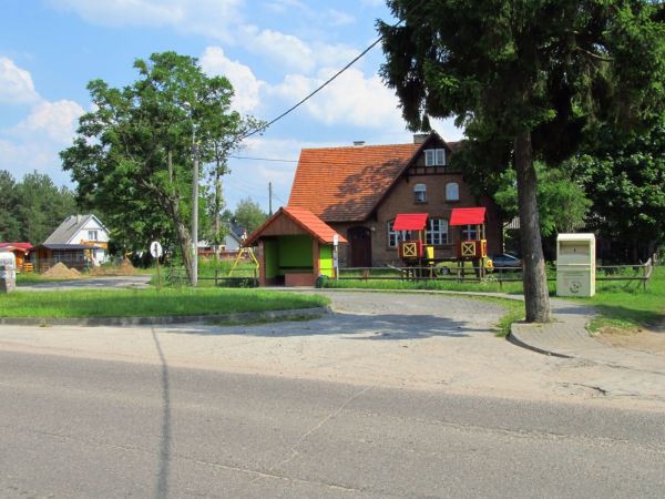 Centrum wsi Borsk na Kaszubach