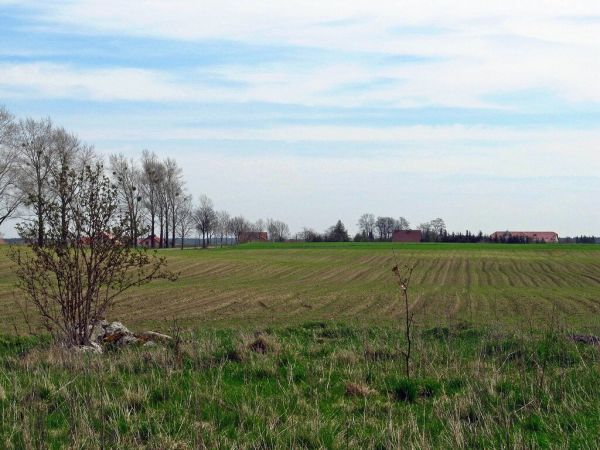 Droga do Karsina. W tle widać sporej wielkości salę sportową