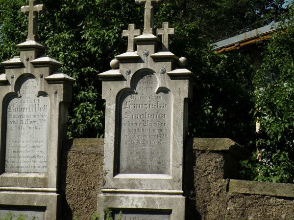 Epitafium ze słowiańskim nazwiskiem na przykościelnym cmentarzu