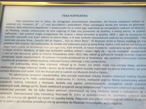 przy opisach "oficyny dworskiej" wspomniałem, że tam ekspozycje dotyczące m.in. epoki napoleońskiej - i tu przykład na powyższe.
