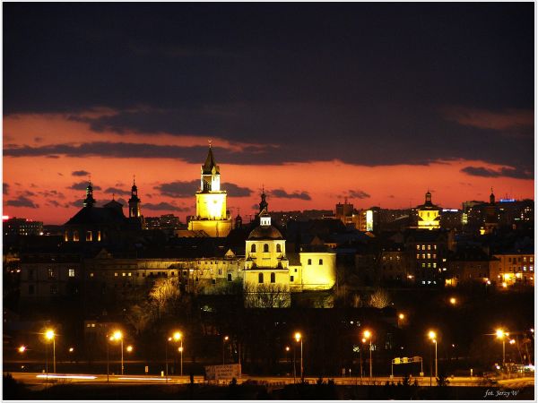 Lublin - po zachodzie słońca.