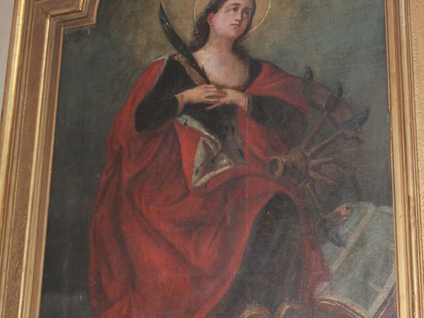 Łopienno,kościół - obraz św.Katarzyny Aleksandryjskiej.