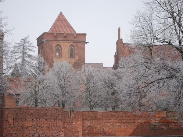 Zamek w marcowej szadzi.