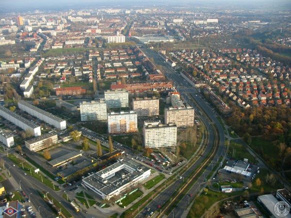 Dzielnica Grabiszynek Dawne osiedle Eichborn Garten z lotu ptaka.