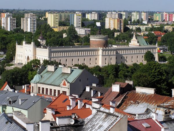 Lublin zamek królewski. Panorama miasta, widok z wieży Trynitarskiej - foto. Krzysztof Goleń