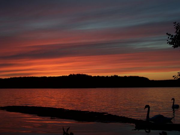 Zachód nad jeziorem Bielsko