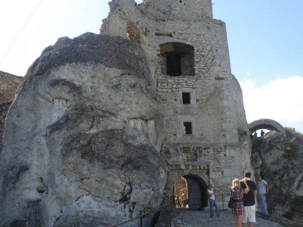 ZAMEK  OGRODZIENIEC  znajduje się w osadzie  Podzamcze , około 2 km na wschód od miejscowosci  Ogrodzieniec.