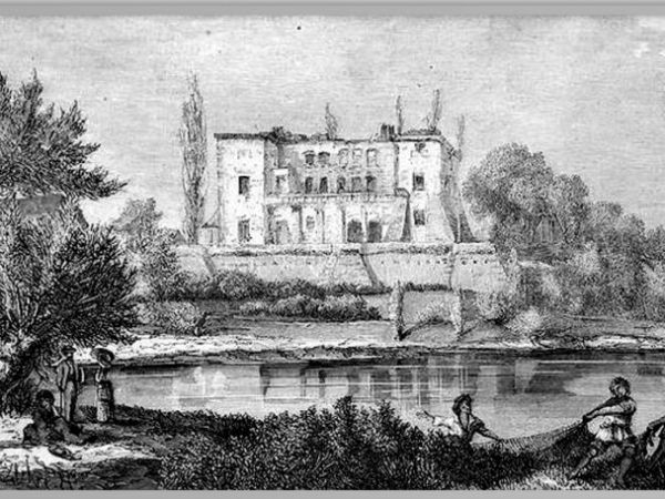 Zawieprzyce - zamek w XIX wieku.
Drzeworyt, Klosy 1869 r. Ze zbiorow Biblioteki IBL PAN.