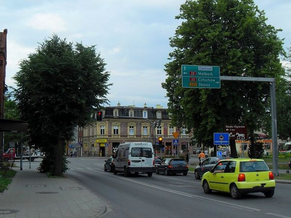 Główne skrzyżowanie w mieście