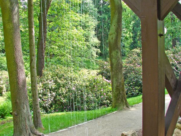 Polanica-Zdrój Park Różanecznikowy Platforma widokowa z kaskadą wodną, Parkowa róg  ul. Dr Matuszewskiego i Zdrojowej