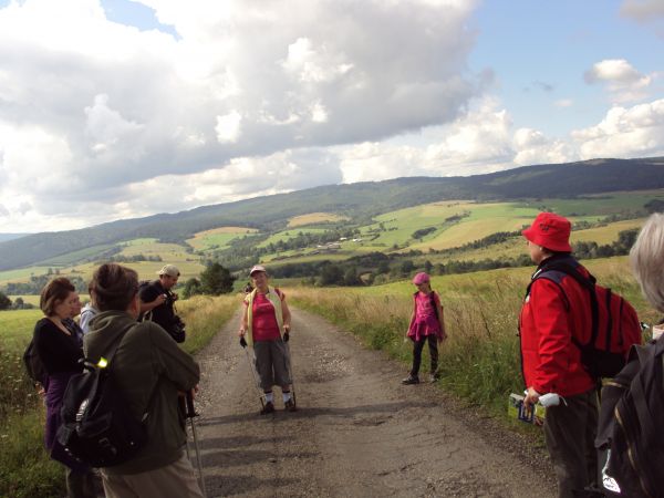 zalesione wzgórza Bukowicy - w dole w zbocze "wgryza się" m. Płonna a po prawej od drogi tereny kiedyś wsi Kamienne i ściana "Lasu Staszów" a dalej: "Las Parszy