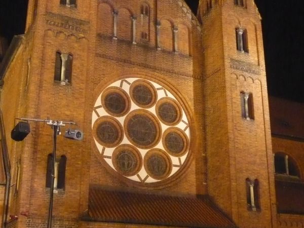 Konkatedra wieczorem 28.03.2015r podczas Misterium Męki Pańskiej.