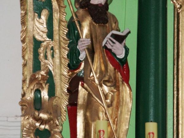 FIGURA ŚW. JAKUBA NA OŁTARZU Z XVI WIEKU