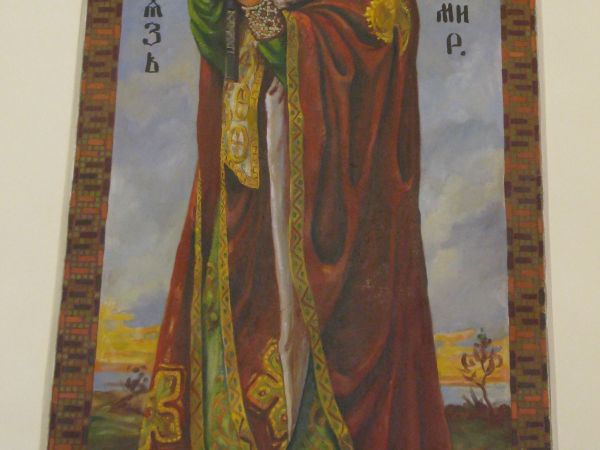 na obrazie / ikonie : kniaź Włodzimierz /współczesne/.