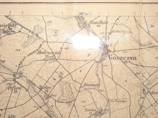 Goszczyn na mapie z 1914 roku