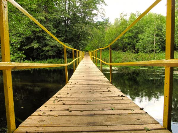 Kładka piesza przez rzekę Wdę