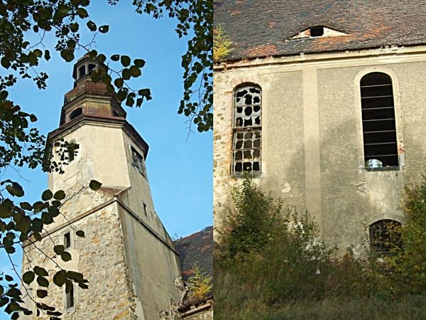 zdjęcie kościoła który jest nie w Bogatyni ale chyba we wsi Zatonie niedaleko Bogatyni a tak naprawdę nie wiem stoi pusty zniszczony wieś Zatonie miała być wybu