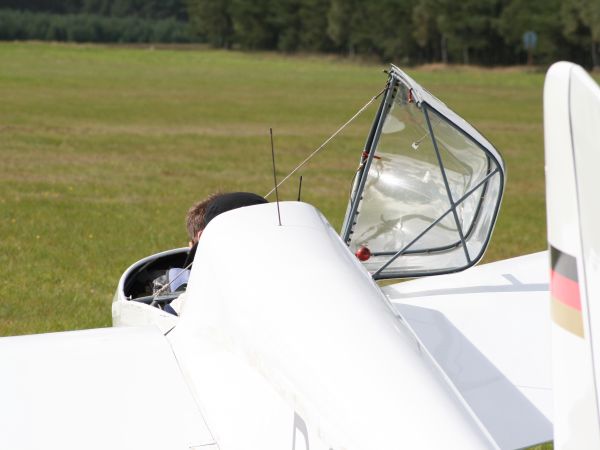 Tuż przed startem szybowca, lotnisko Korne