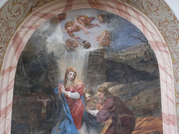 „Boże Narodzenie” - w kaplicach zachodnich. Za schronienie św. Józef wybrał  jedną z licznych w okolicy grot służących pasterzom, udało mu się znaleźć położną,